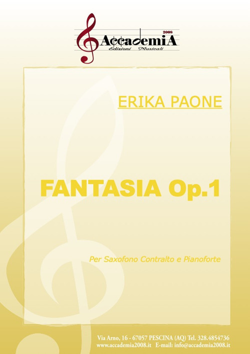Fantasia op.1. Per saxofono contralto e pianoforte