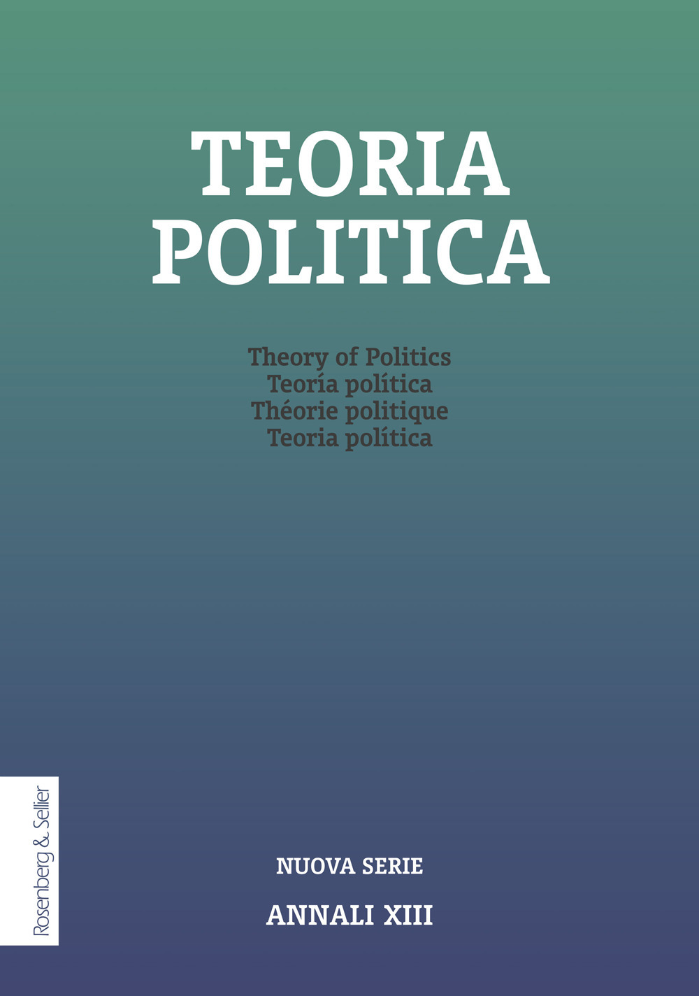 Teoria politica. Vol. 13