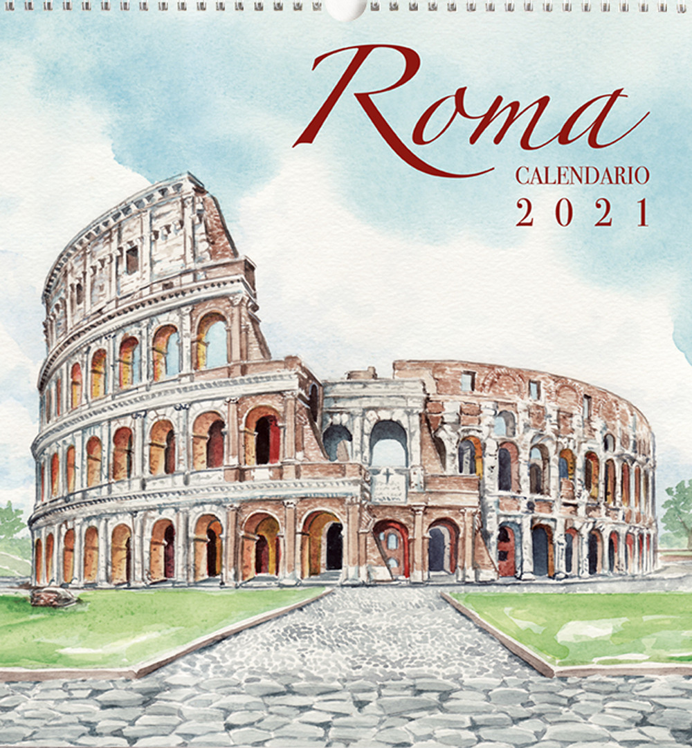 Calendario Grande Roma Acquarello Colosseo