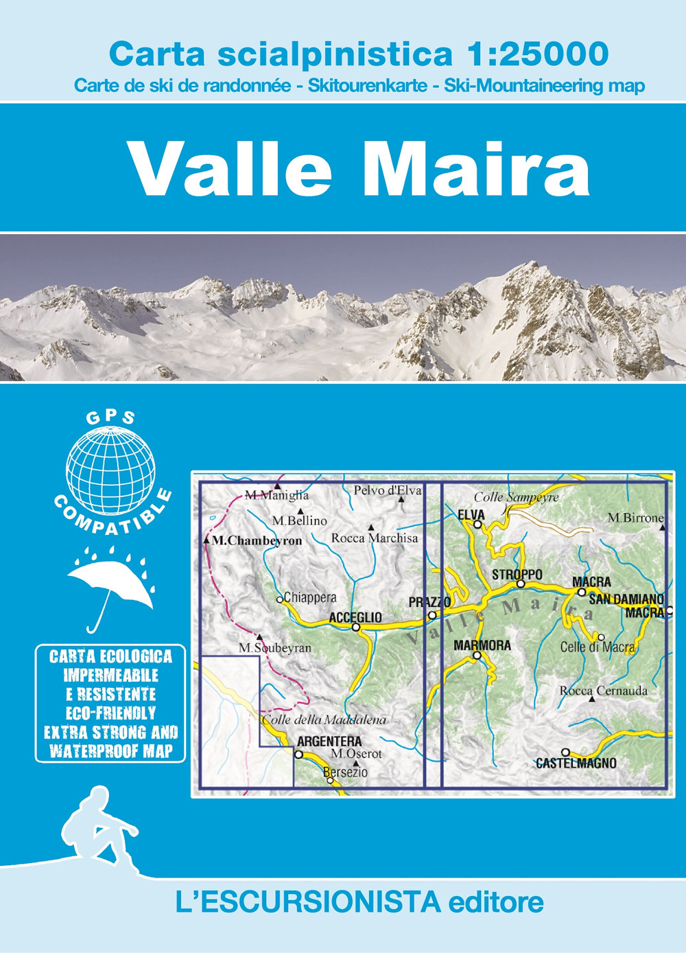 Valle Maira 1:25000. Carta scialpinistica
