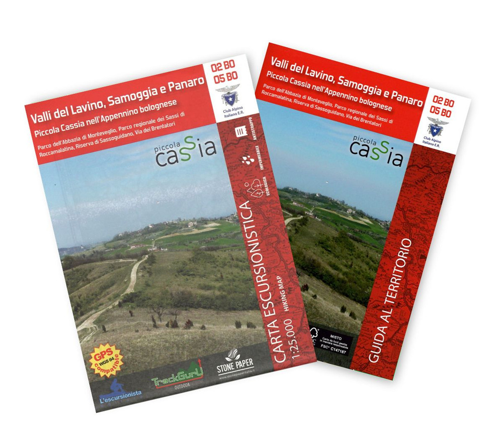 Valli del Lavino, Samoggia e Panaro. Carta dei sentieri 1:25000. Con guida al territorio