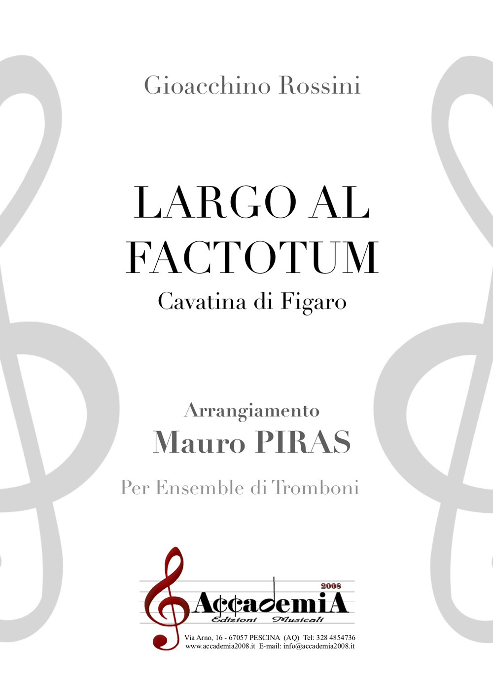 Largo al factotum. Cavatina di Figaro. Per ensemble di tromboni