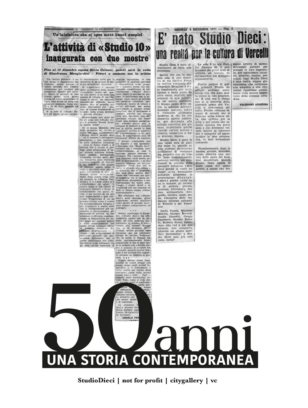 50 anni una storia contemporanea. StudioDieci not for profit citigallery vc