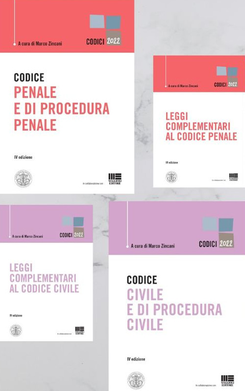 Kit codici: Codice penale e di procedura penale-Leggi complementari al Codice Penale-Codice civile e di procedura civile-Leggi complementari al Codice Civile