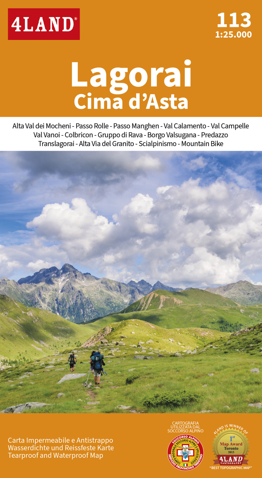 Lagorai Cima d'Asta. Carta 1:25.000. Ediz. italiana, inglese e tedesca