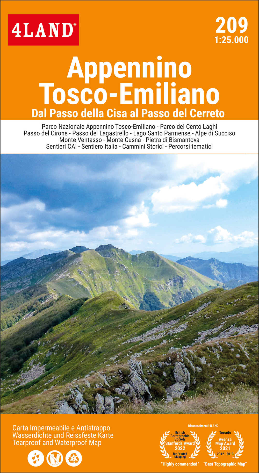 Appennino Tosco-Emiliano. Dal Passo della Cisa al Passo del Cerreto 1:25.000