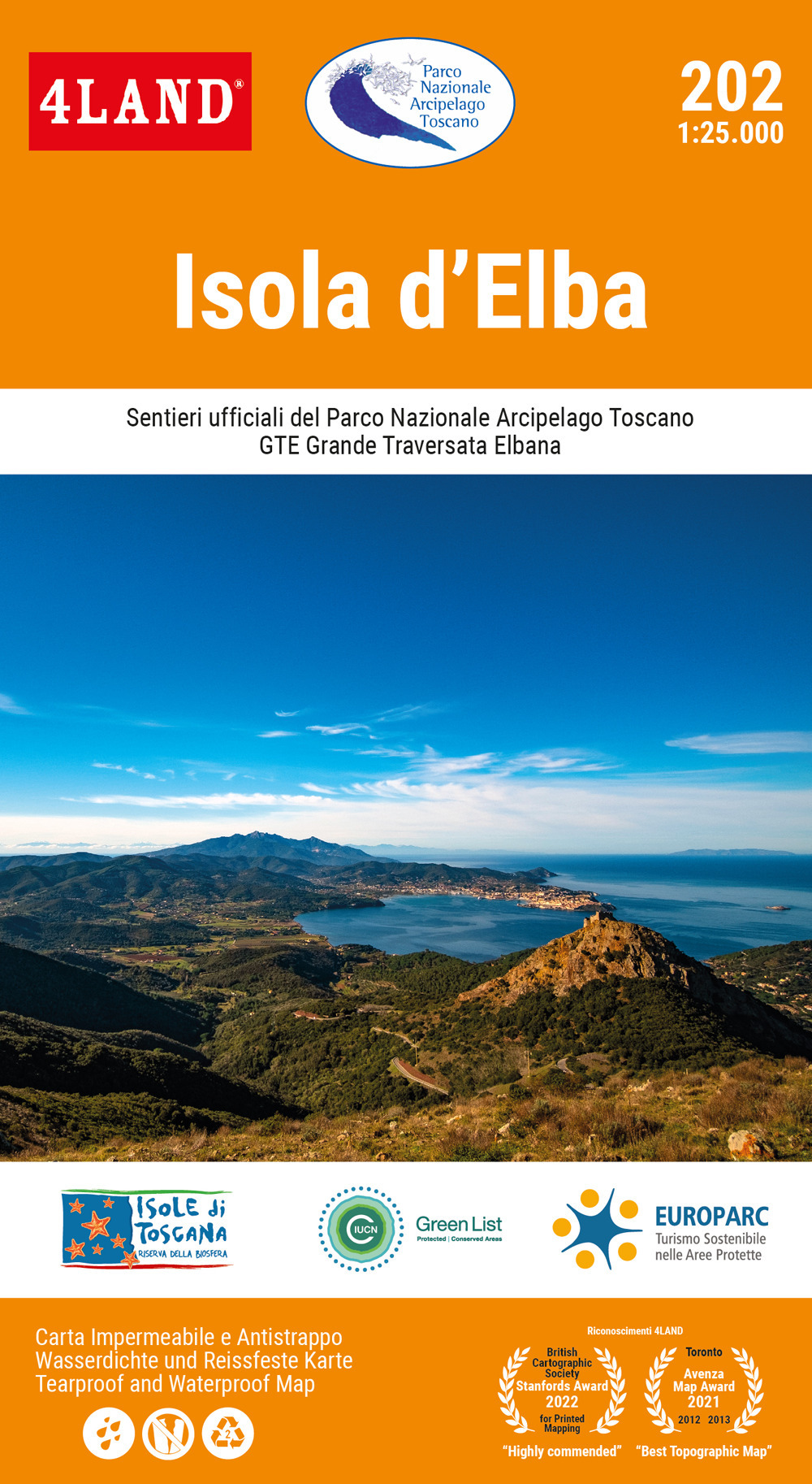 Isola d'Elba. Sentieri ufficiali del Parco Nazionale Arcipelago Toscano. GTE Grande Traversata Elbana