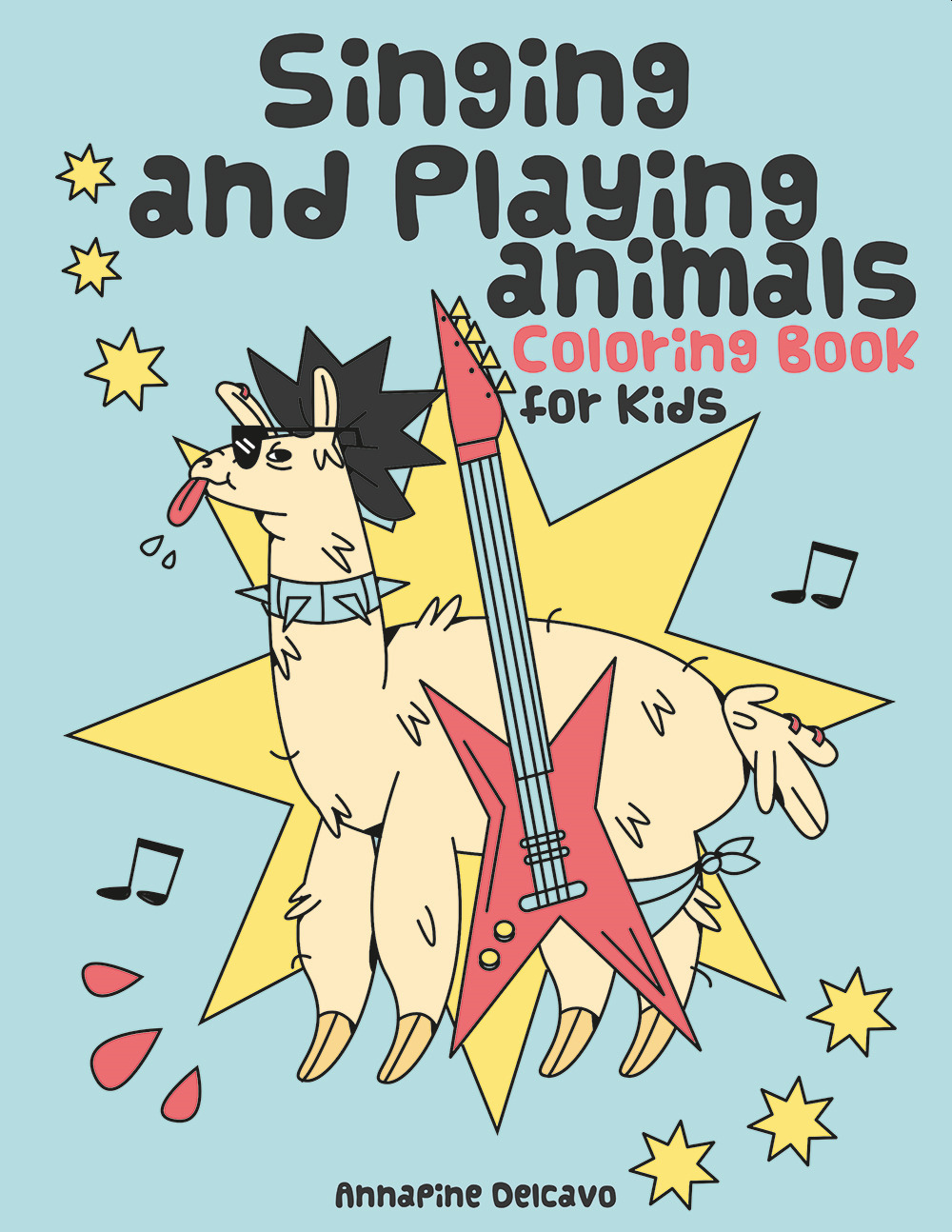 Singing and playing animals coloring book for kids. 50 curious facts about animals