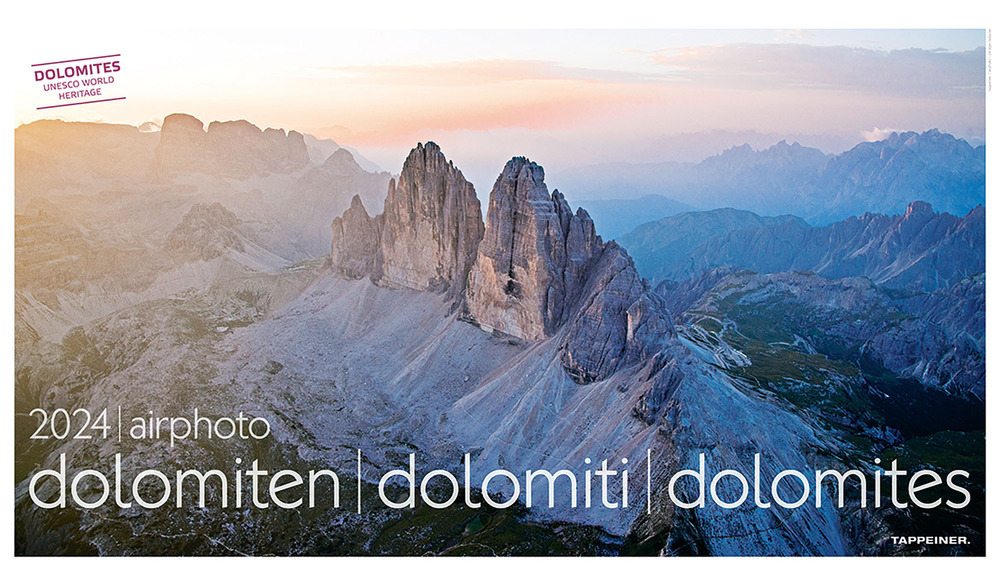 Luftbildkalender Dolomiten-Airphoto dolomiten-Dolomiti-Dolomites. Calendario 2024