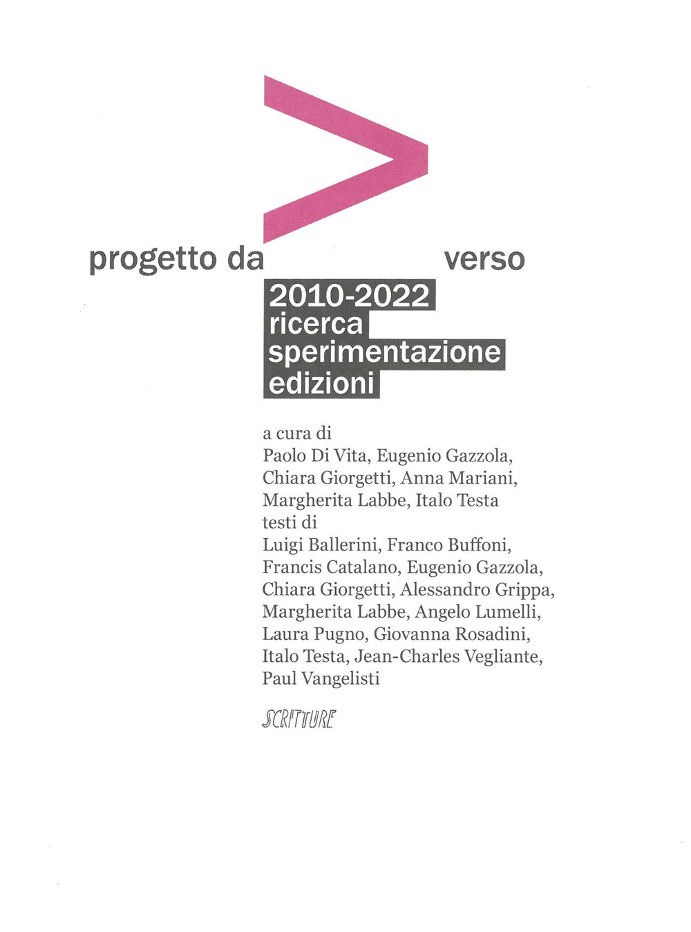 Progetto da>verso. 2010-2022 ricerca sperimentazione edizioni