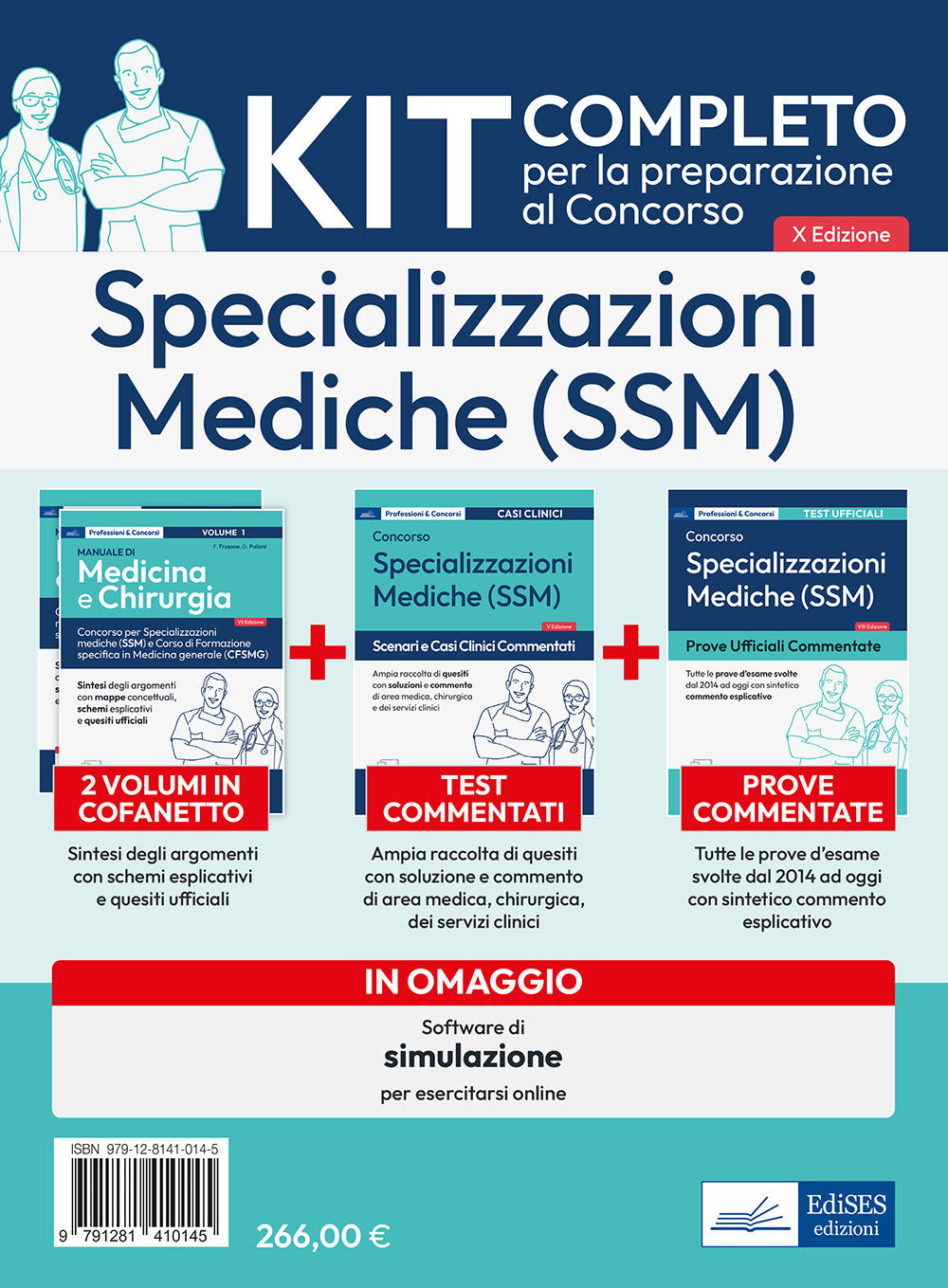 Kit completo per la preparazione al concorso di Specializzazioni Mediche (SSM). Volumi per la preparazione ai test di accesso alle scuole di specializzazione medica.