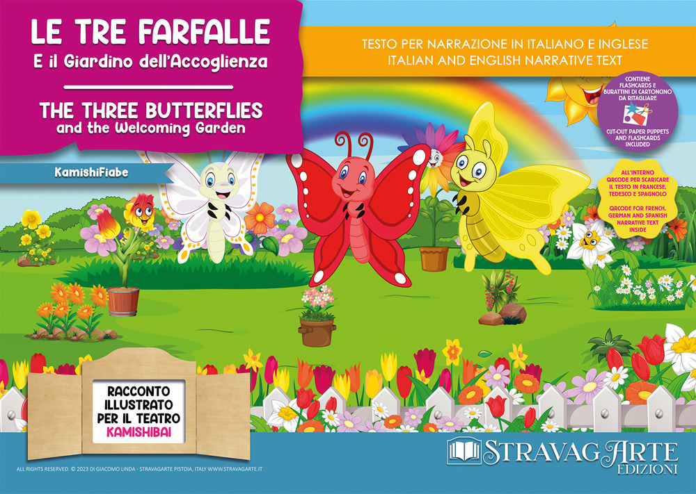 Le tre farfalle e il giardino dell’accoglienza. Storia kamishibai. Ediz. italiana e inglese