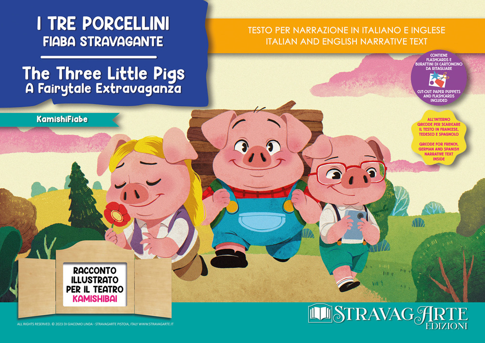 I tre porcellini. Fiaba stravagante. Storia kamishibai. Ediz. italiana e inglese