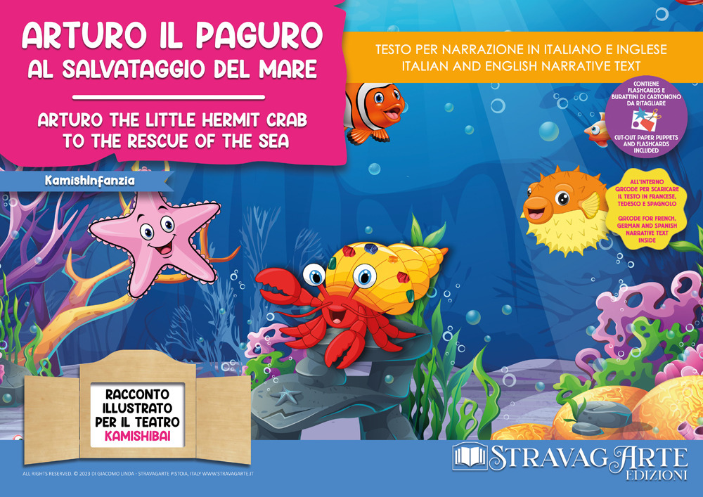 Arturo il paguro al salvataggio del mare. Storia kamishibai. Ediz. italiana e inglese