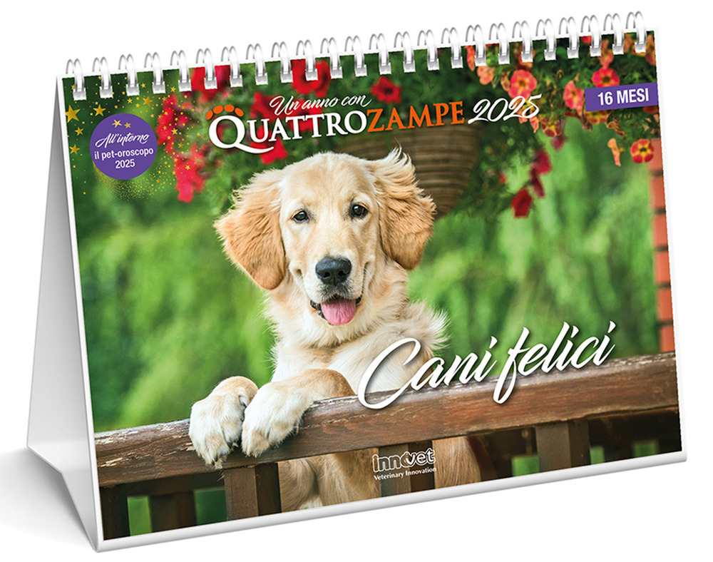 Cani felici. Calendario da tavolo 2025. 16 mesi