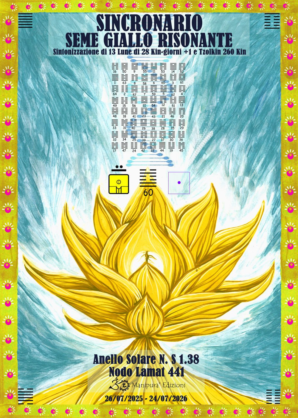 Sincronario seme giallo risonante. Sincronizzazione di 13 Lune di 28 Kin-Giorni+1 e Tzolkin 260 kin